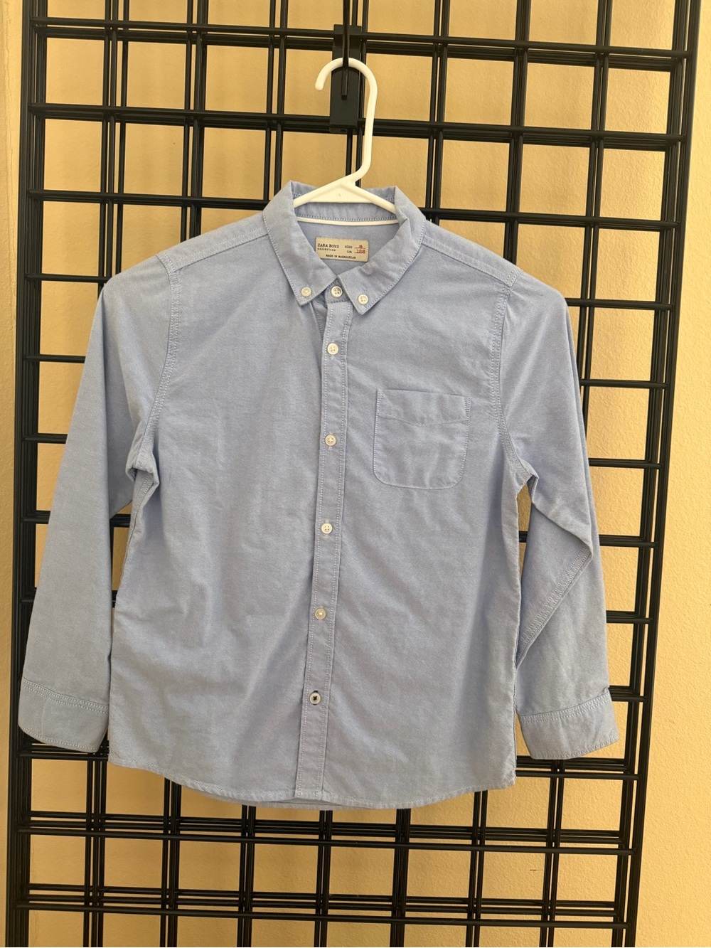 Zara Boy's Light Blue Button-Down Oxford Shirt